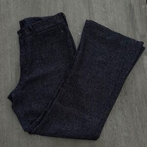 Vintage Bespoke Charcoal Heather Wool Blend Tailored Trousers Gray Pants